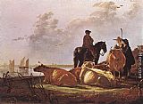Peasants with Four Cows by the River Merwede by Aelbert Cuyp